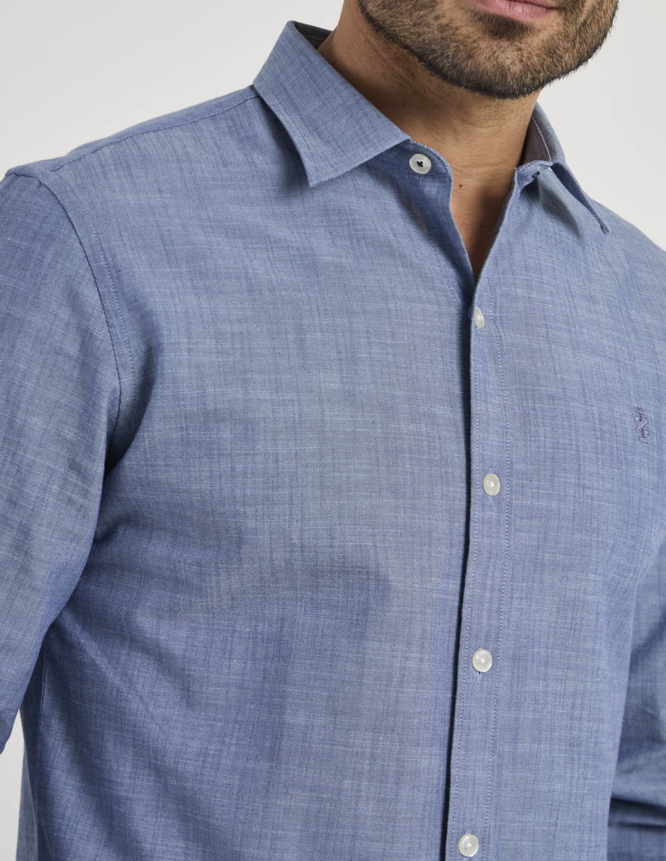 Camisa casual de algodón manga larga para hombre 4