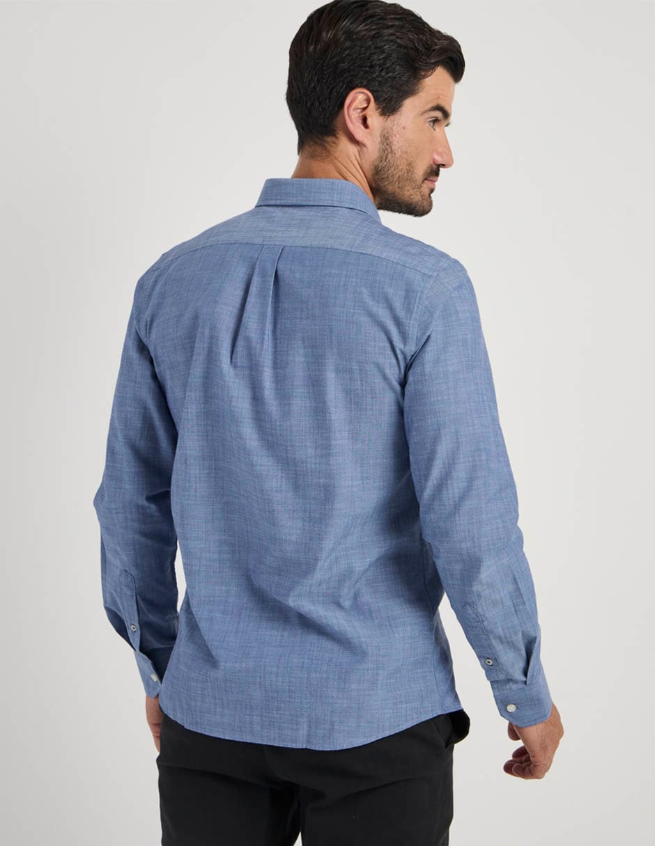 Camisa casual de algodón manga larga para hombre 6