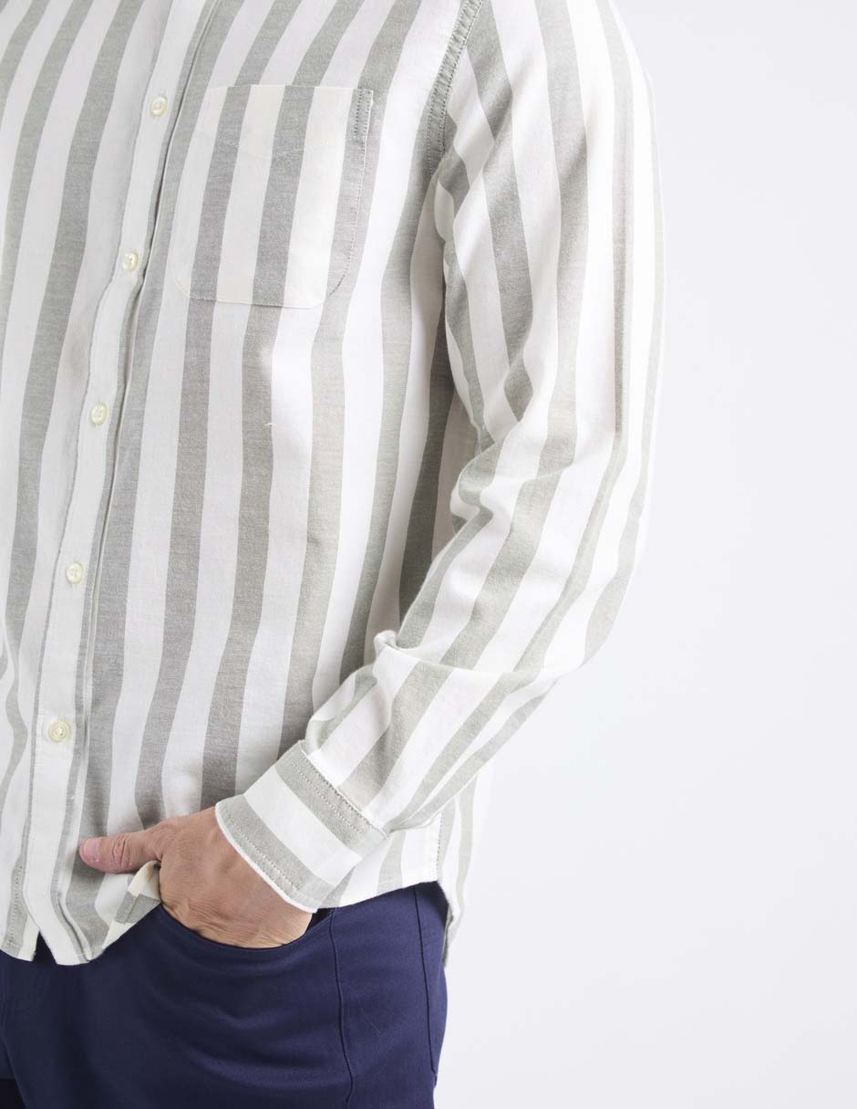 Camisa casual old navy de algodón manga larga para hombre