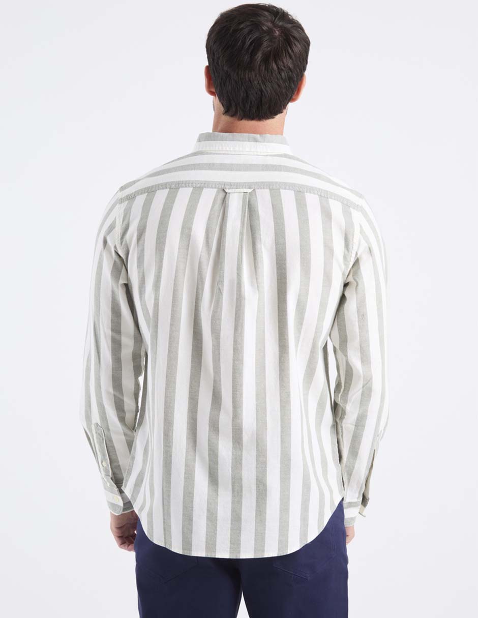 Camisa casual old navy de algodón manga larga para hombre