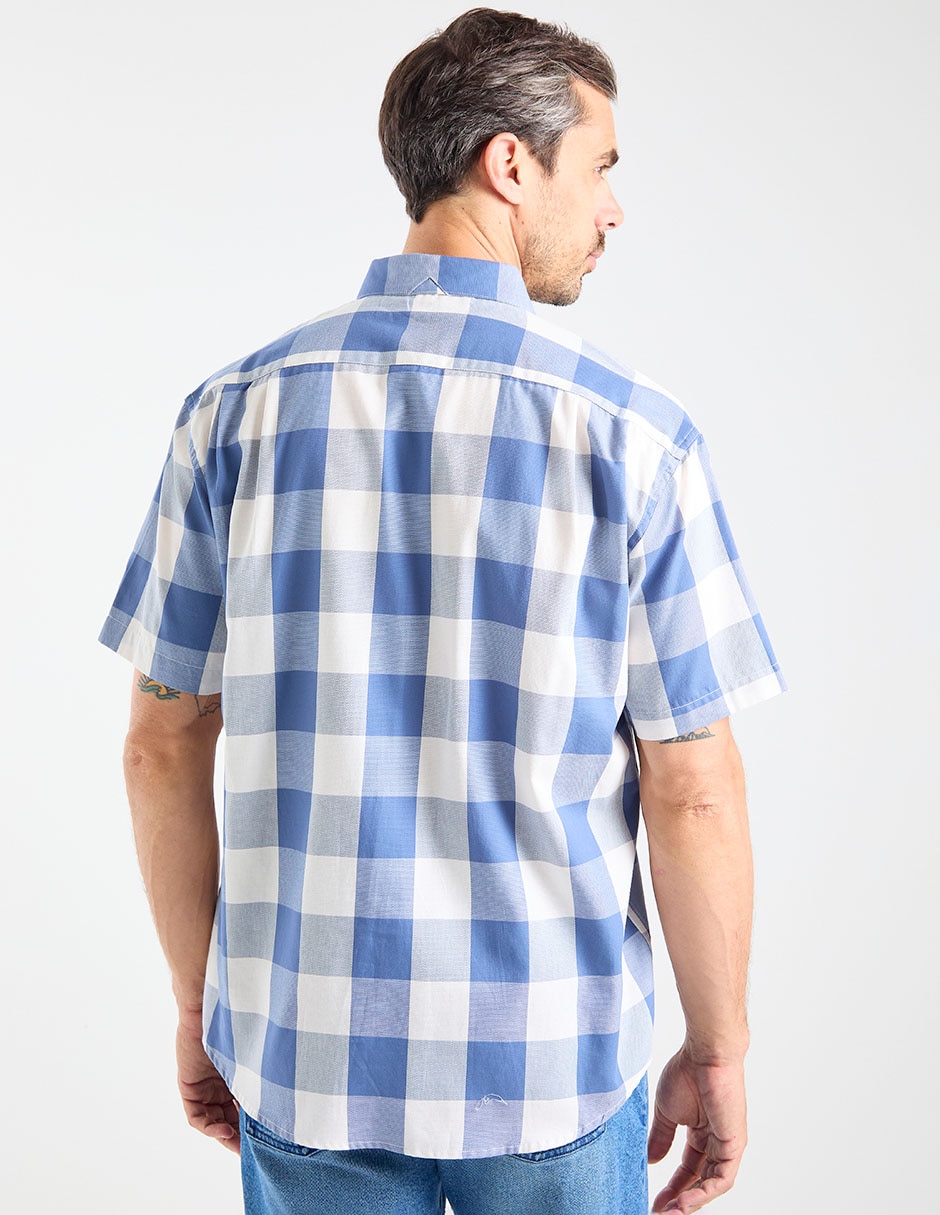Camisa casual cavalatti de algodón manga corta para hombre