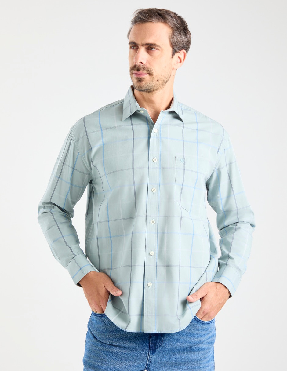 Camisa casual de algodón manga larga para hombre Camisa casual de algodón manga larga para hombre