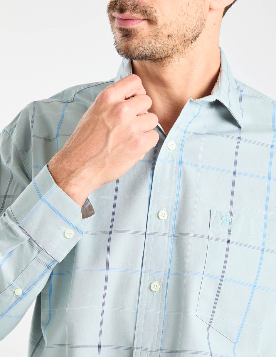 Camisa casual de algodón manga larga para hombre 4