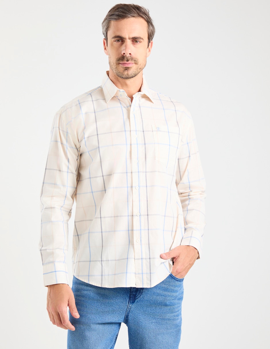 Camisa casual de algodón manga larga para hombre Camisa casual de algodón manga larga para hombre