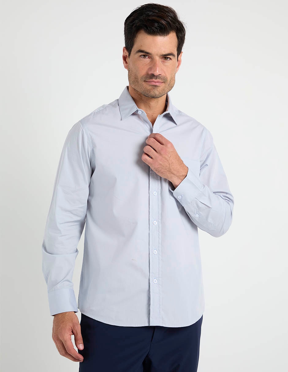 Camisa de vestir de algodón manga larga para hombre
