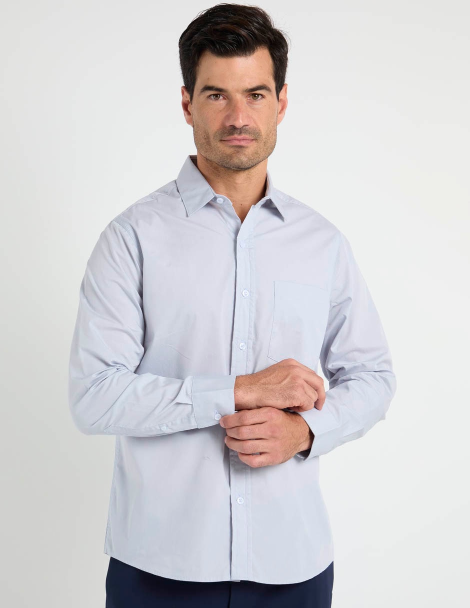 Camisa de vestir de algodón manga larga para hombre 2