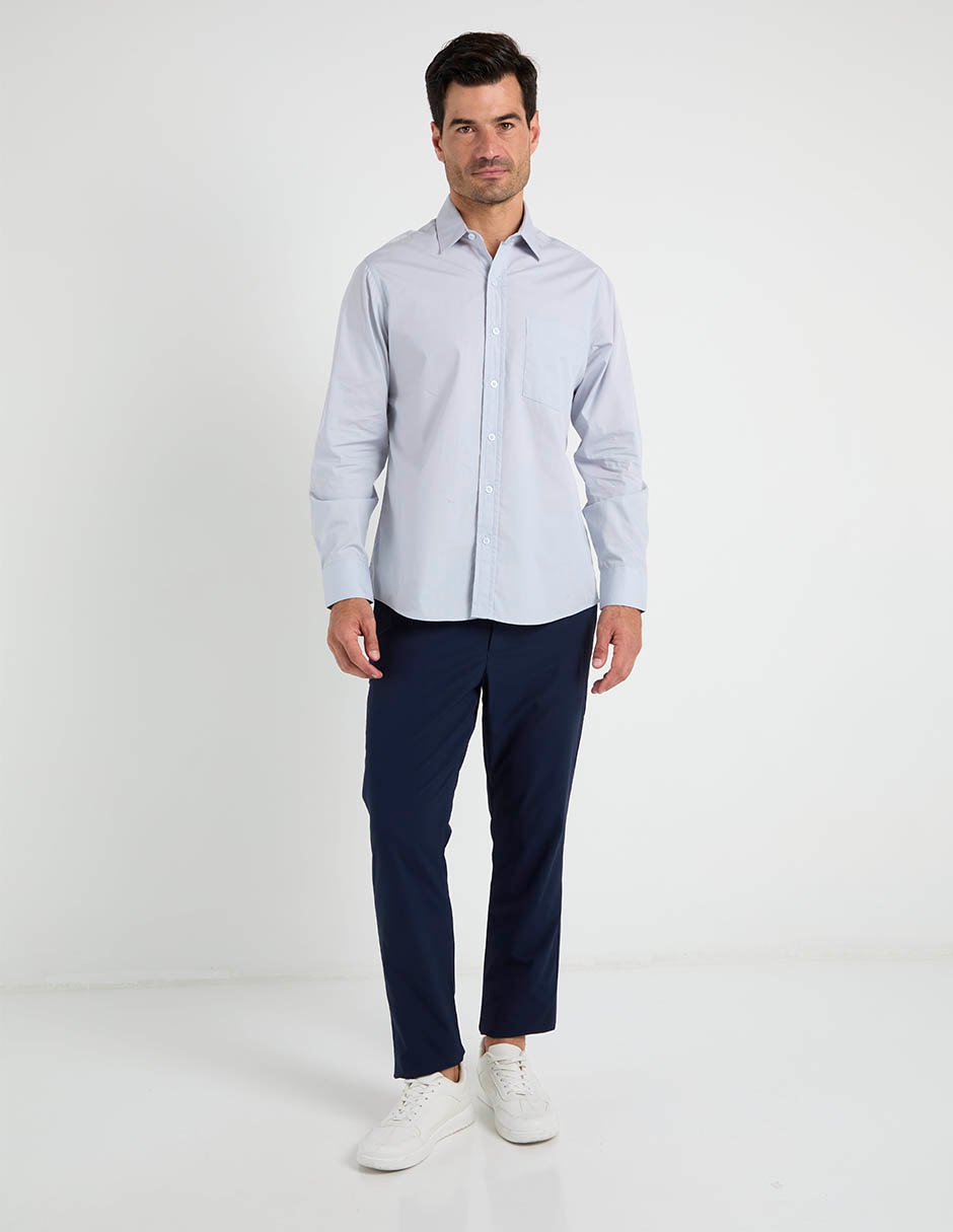 Camisa de vestir de algodón manga larga para hombre 8