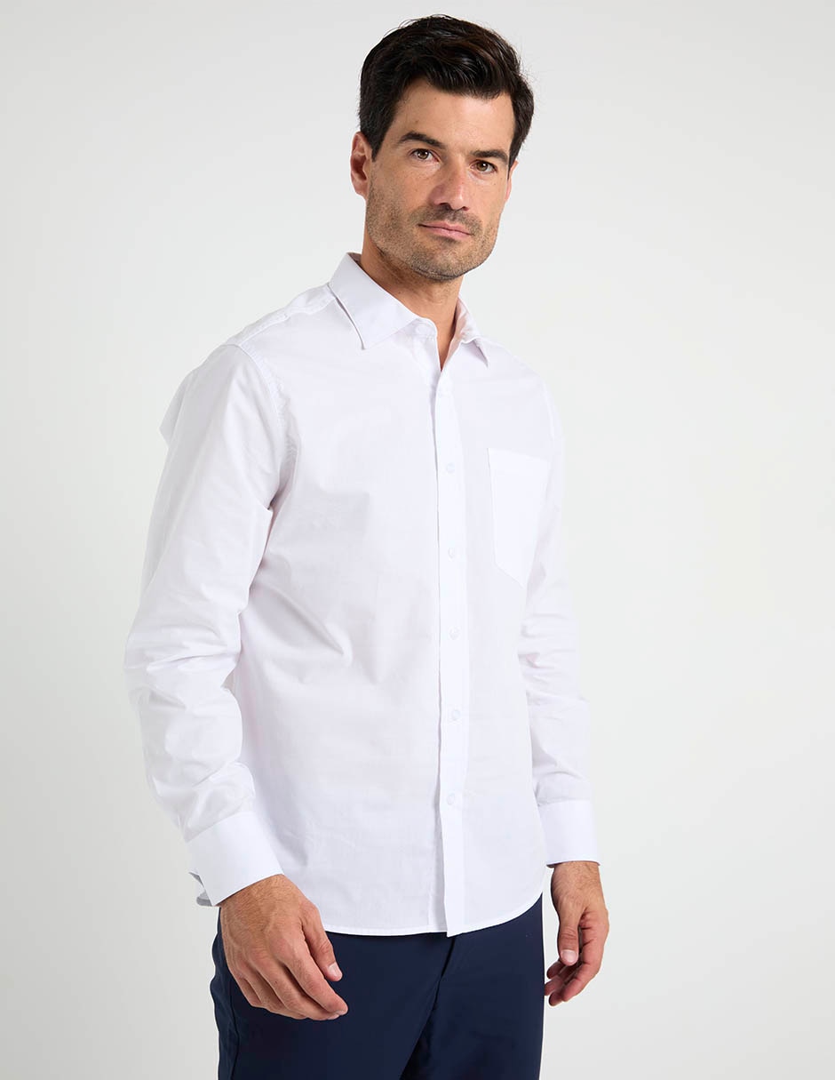 Camisa business casual de algodón manga larga para hombre Camisa business casual de algodón manga larga para hombre