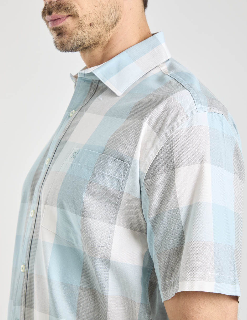Camisa casual de algodón manga corta para hombre