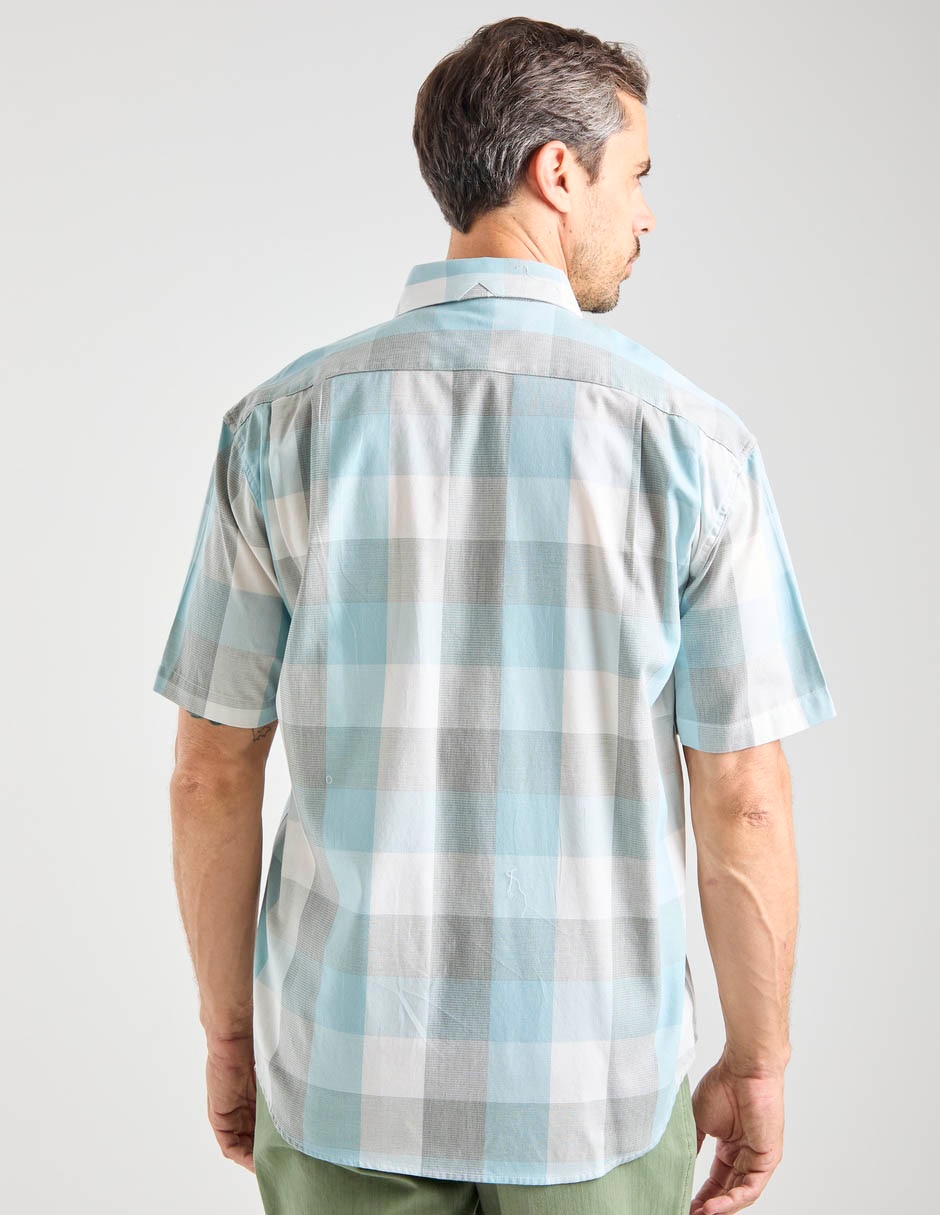 Camisa casual de algodón manga corta para hombre