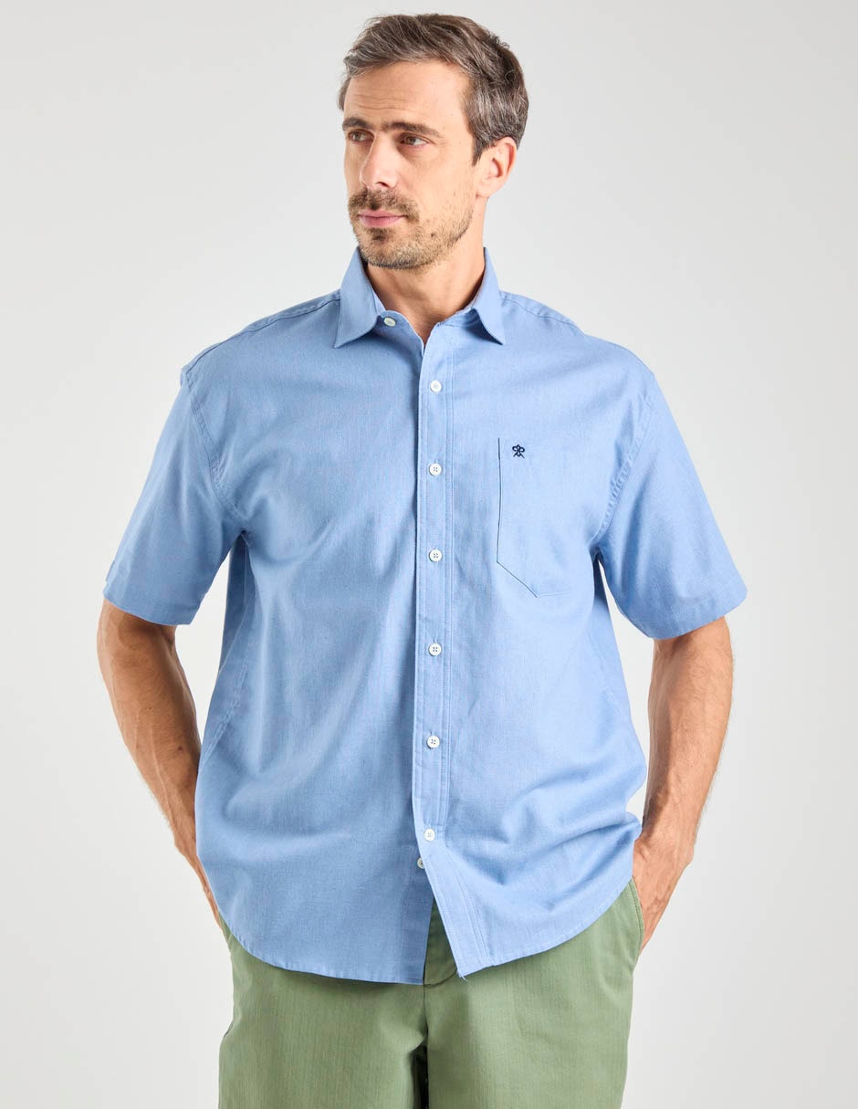 Camisa casual cavalatti manga corta para hombre
