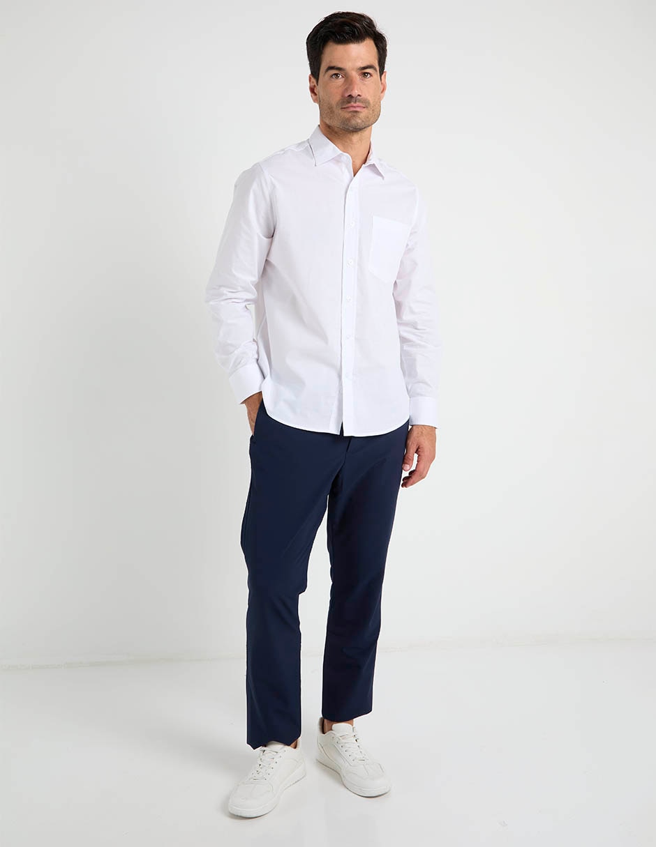 Camisa business casual de algodón manga larga para hombre 4