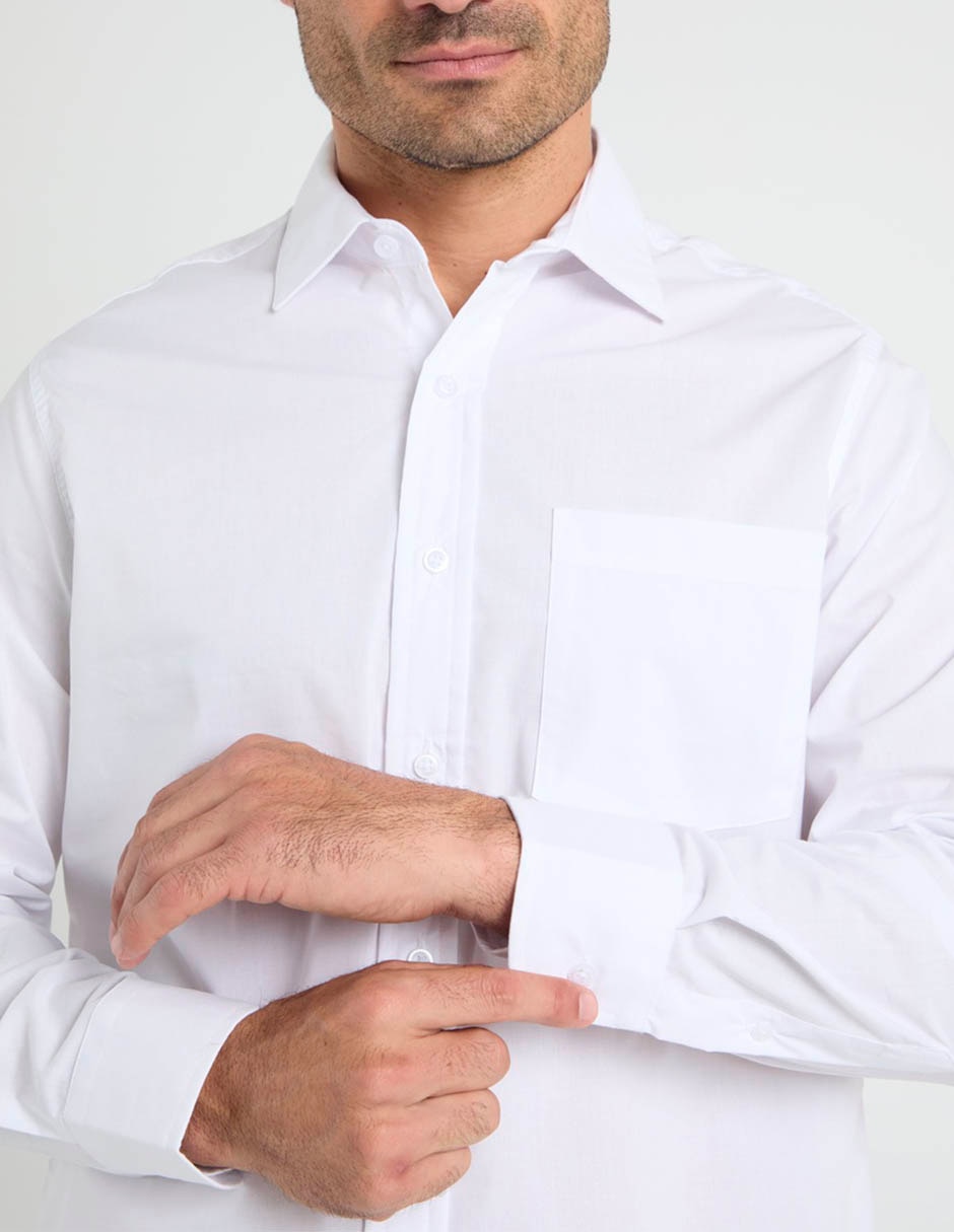 Camisa business casual de algodón manga larga para hombre 3