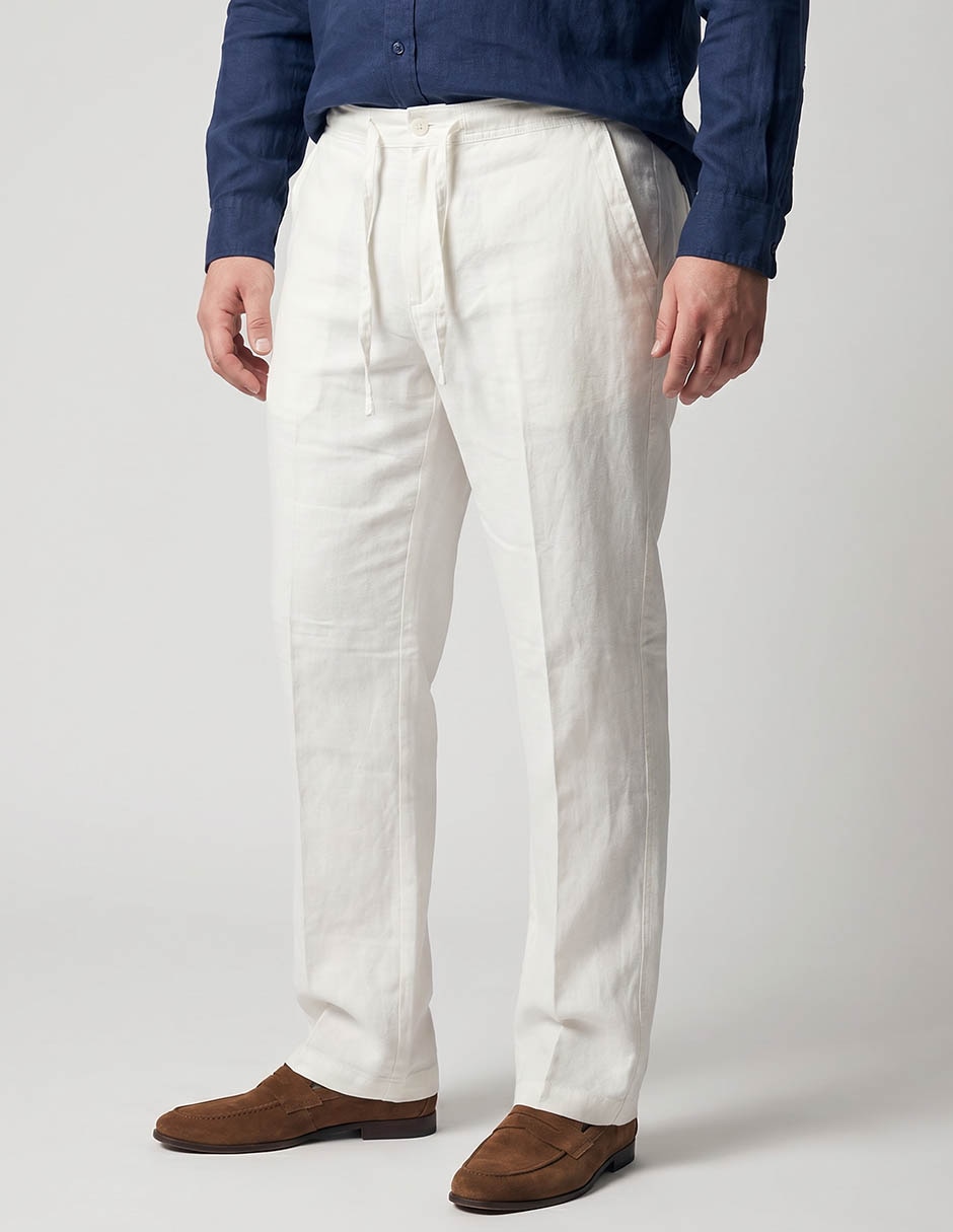 Pantalón casual regular regular de lino para hombre Pantalón casual regular regular de lino para hombre