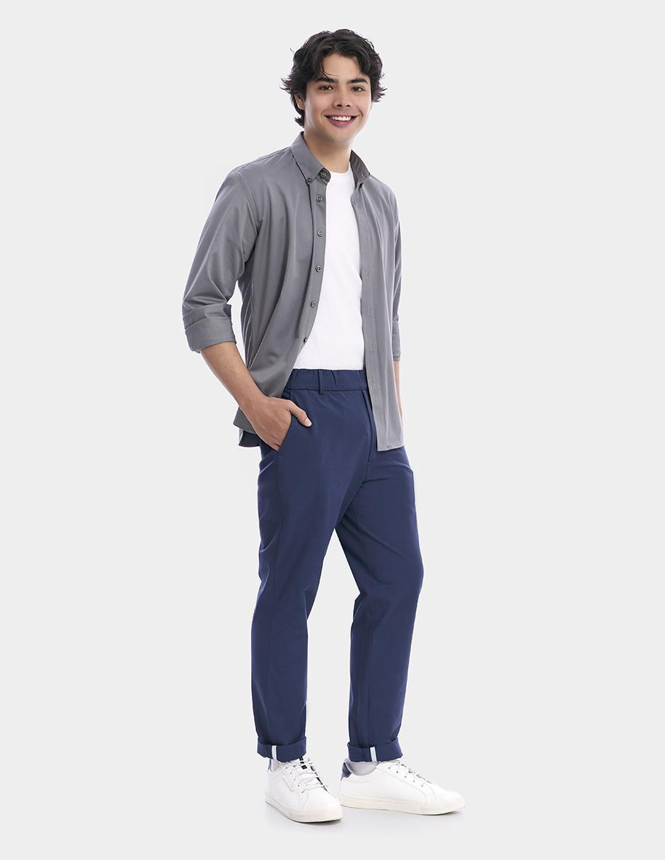 Camisa business casual manga larga para hombre 6