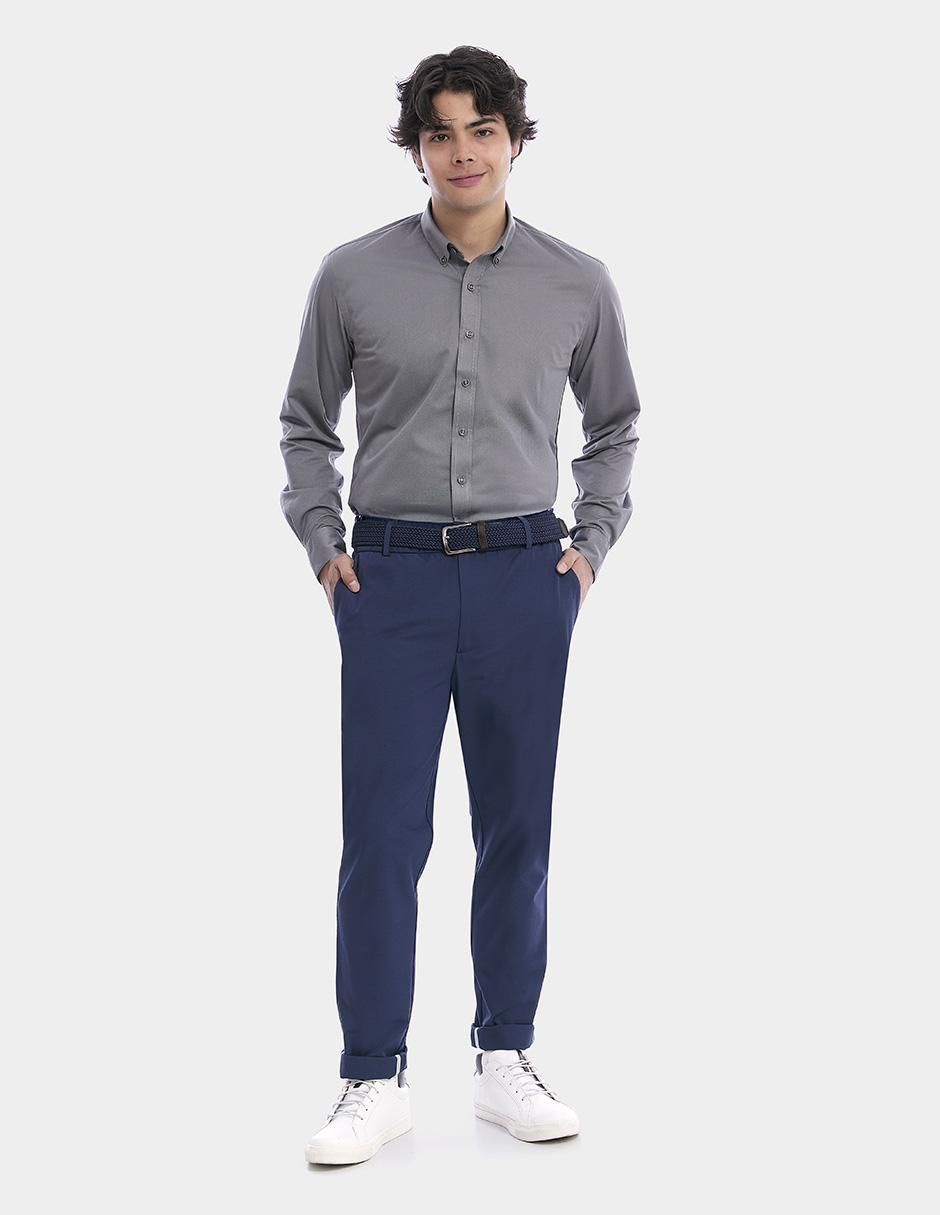 Camisa business casual manga larga para hombre 5