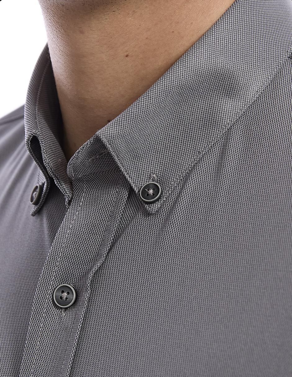 Camisa business casual manga larga para hombre 7