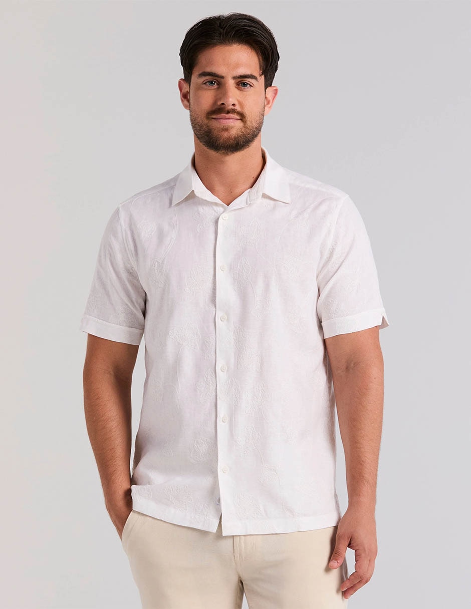 Camisa casual de algodón manga corta para hombre Camisa casual de algodón manga corta para hombre