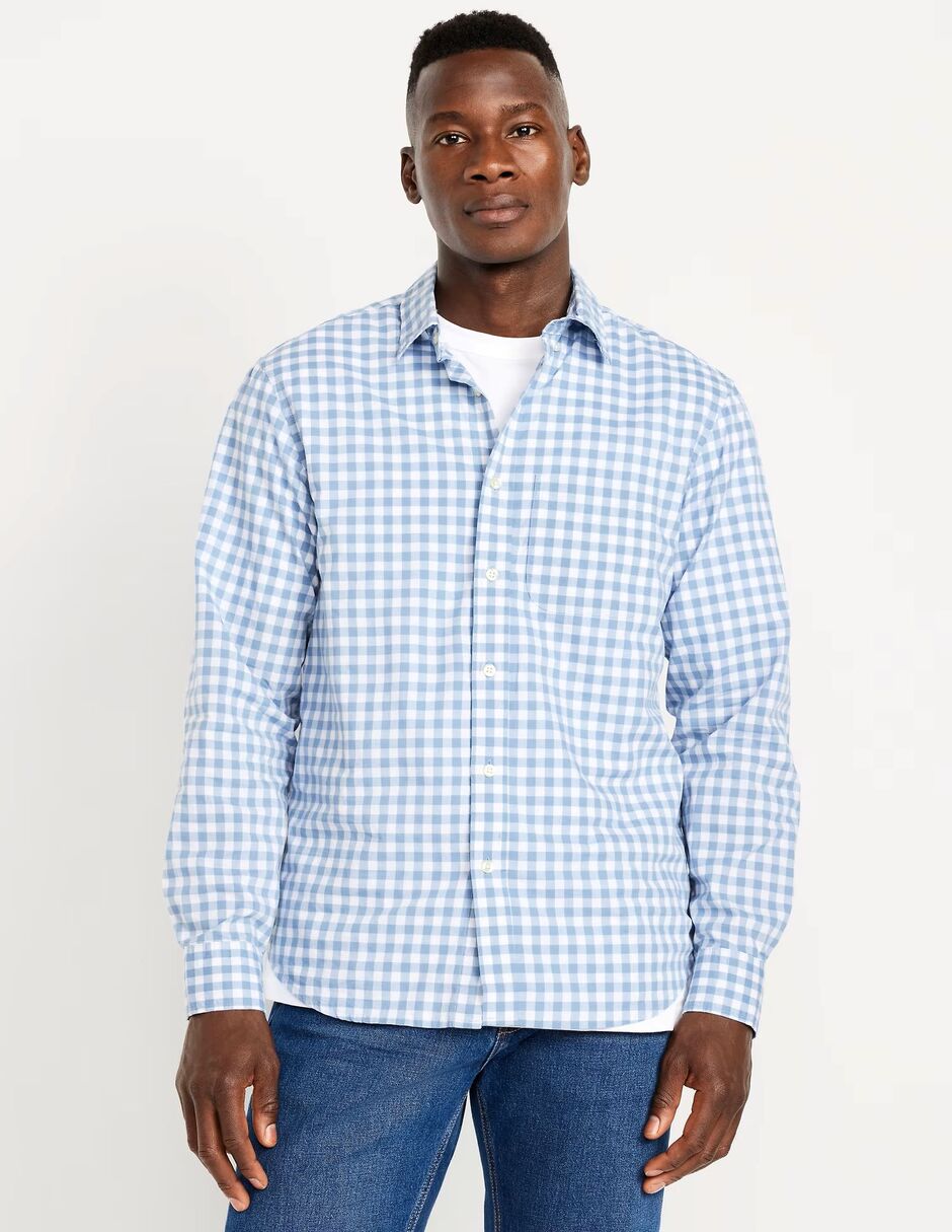 Camisa de algodón manga larga para hombre