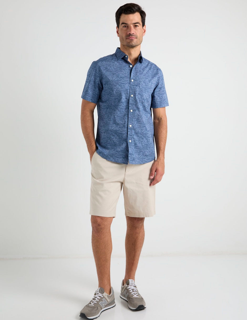 Camisa casual old navy de algodón manga corta para hombre