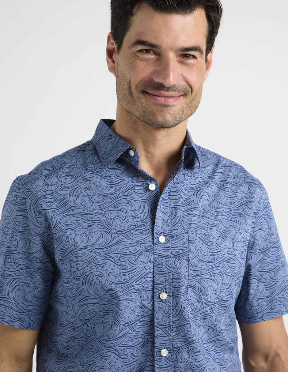 Camisa casual old navy de algodón manga corta para hombre