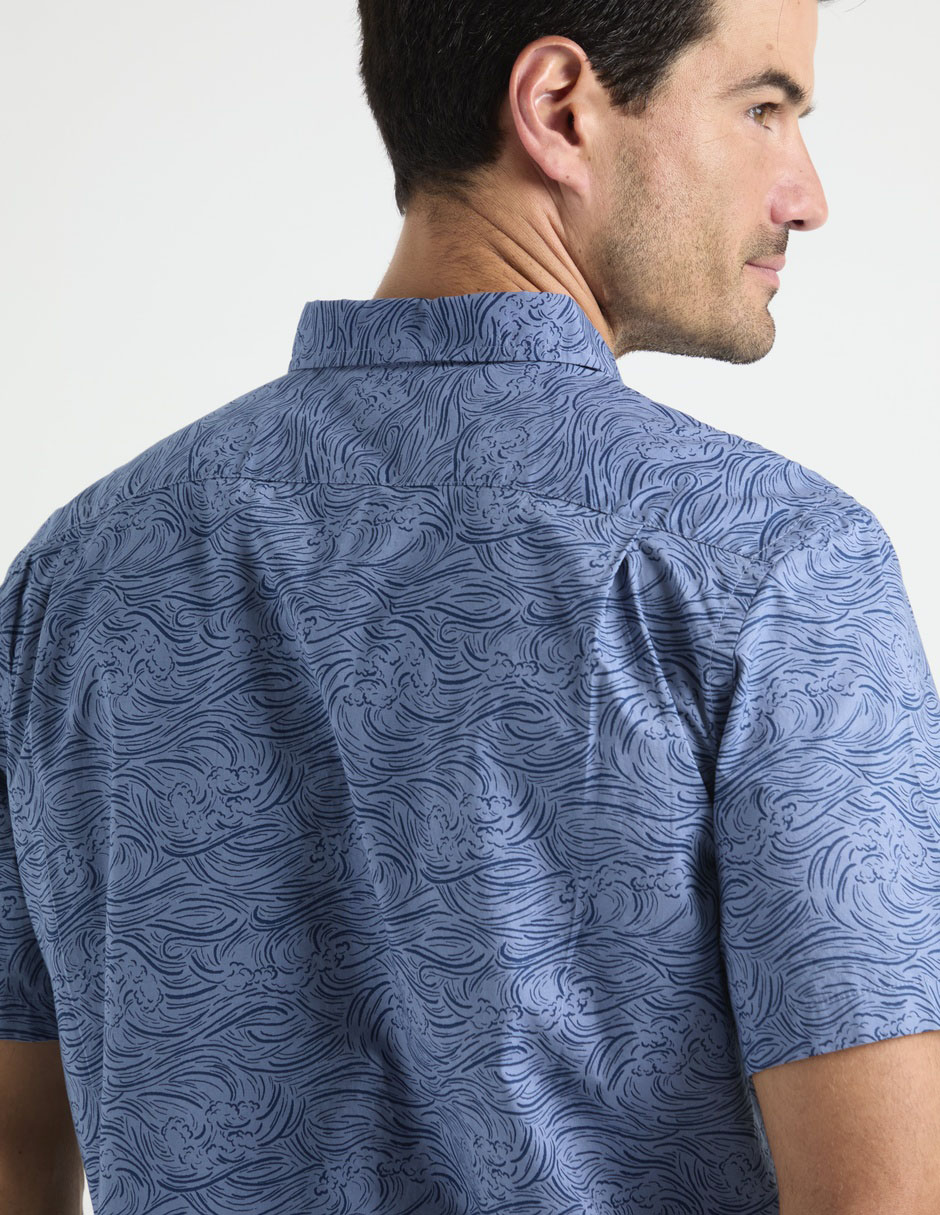 Camisa casual old navy de algodón manga corta para hombre