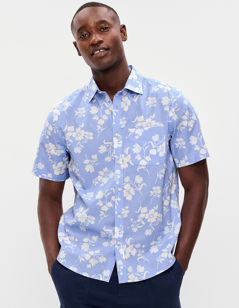 Camisa de algodón manga corta para hombre