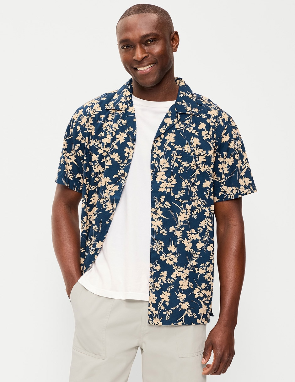 Camisa de algodón manga corta para hombre