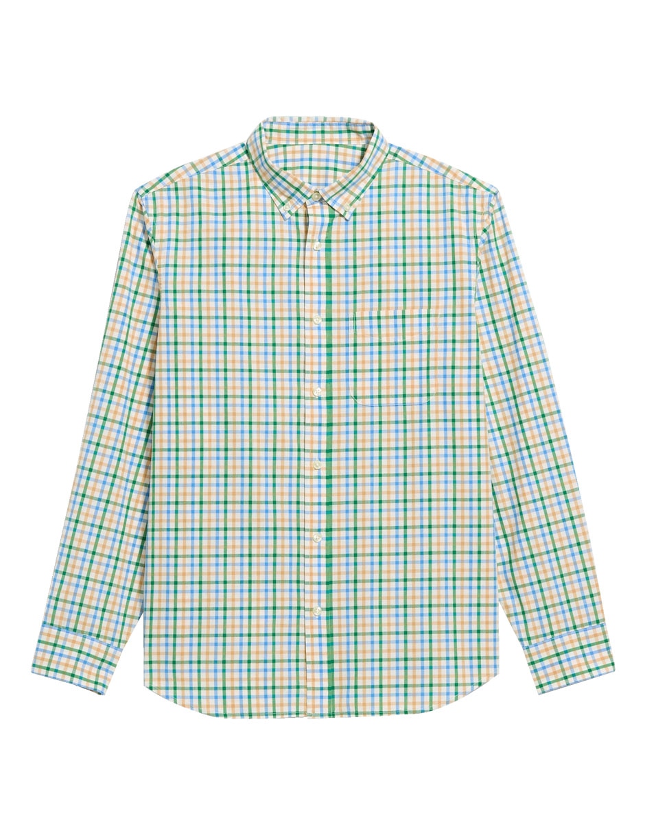 Camisa de algodón manga larga para hombre Camisa de algodón manga larga para hombre
