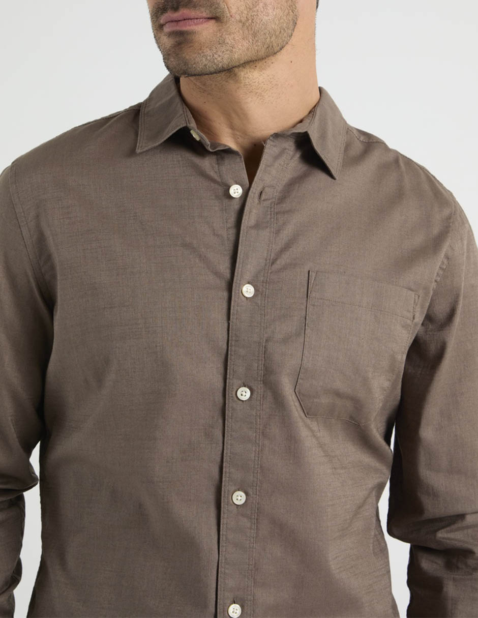 Camisa casual dockers algodón manga larga para hombre