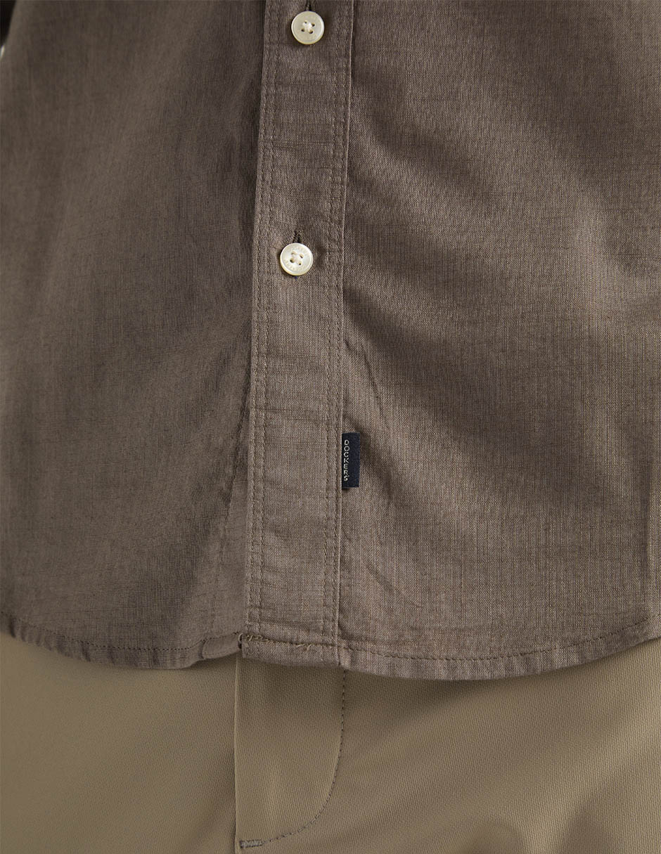 Camisa casual dockers algodón manga larga para hombre