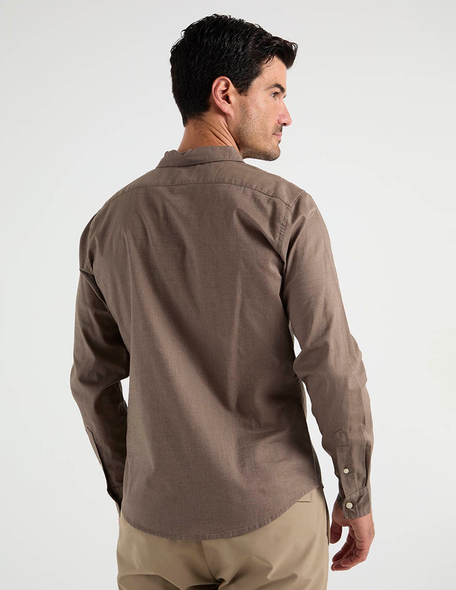 Camisa casual dockers algodón manga larga para hombre