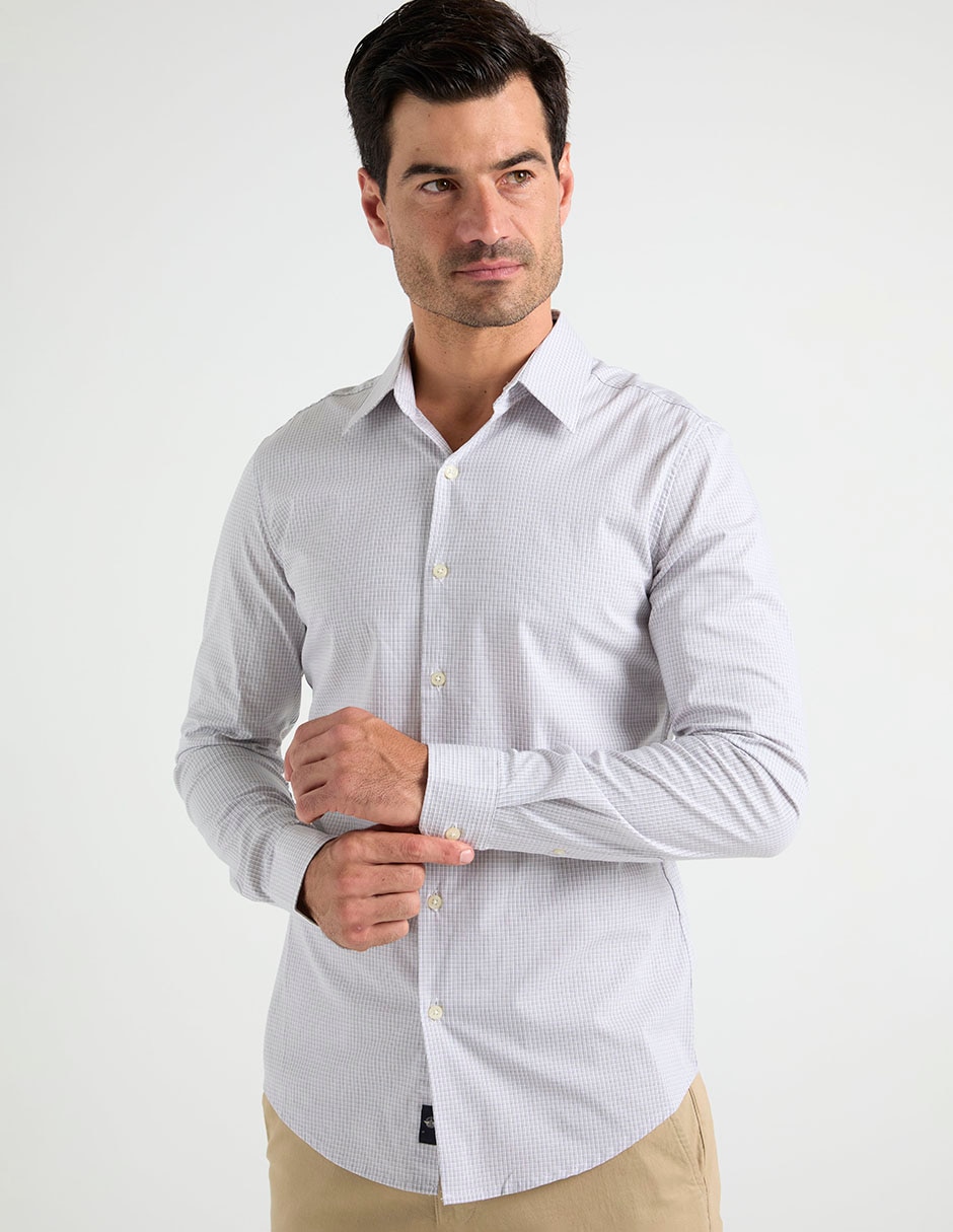 Camisa formal de algodón manga larga para hombre 5
