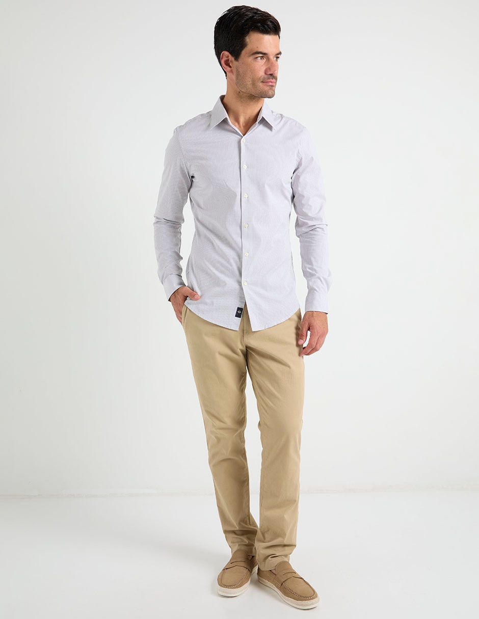 Camisa formal de algodón manga larga para hombre 4