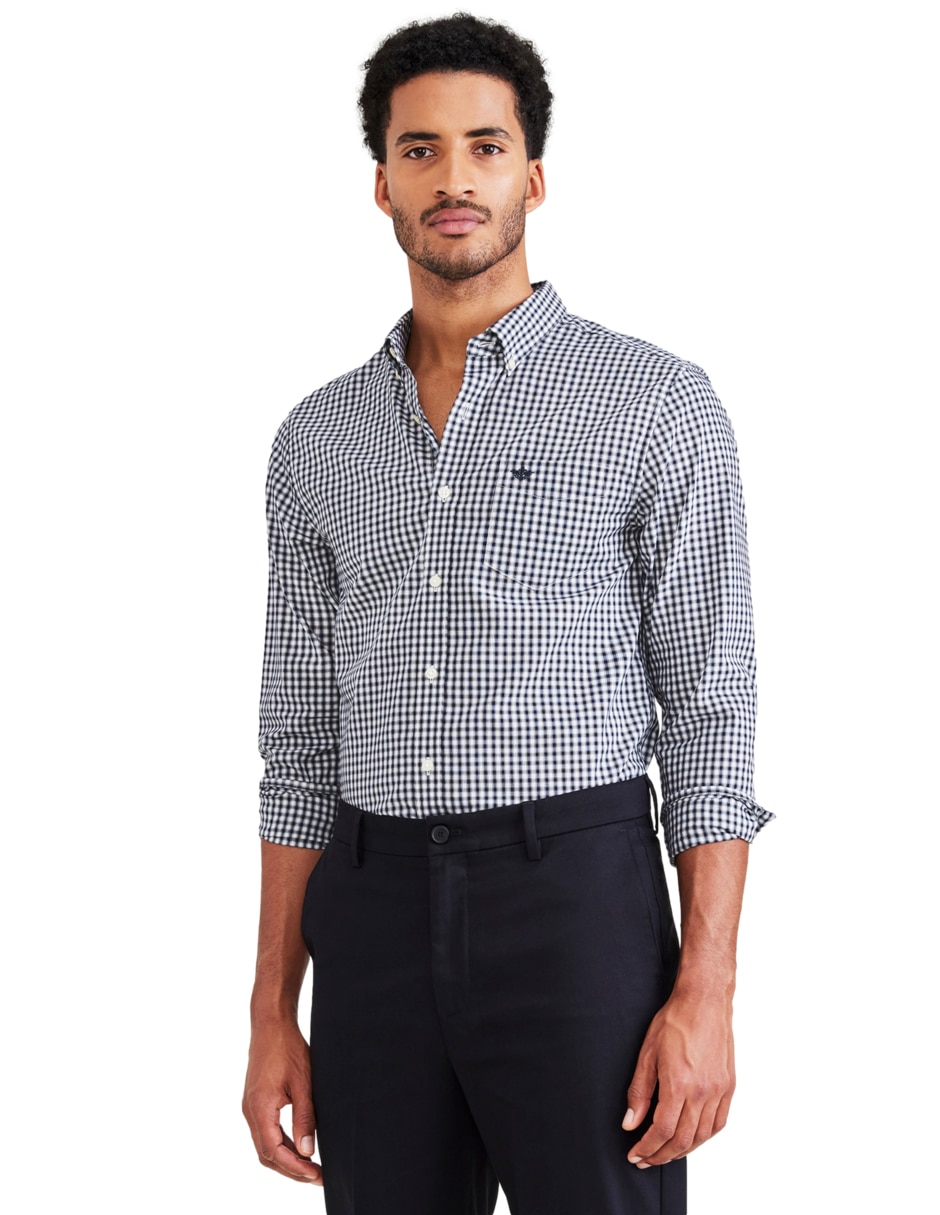 Camisa de vestir Dockers de algodón manga larga para hombre