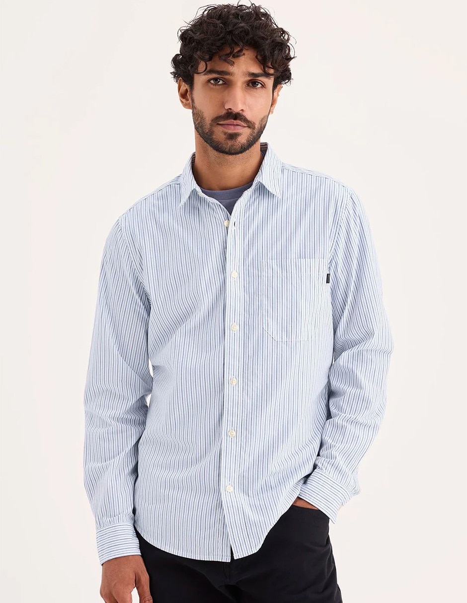 Camisa casual Dockers de algodón manga larga para hombre