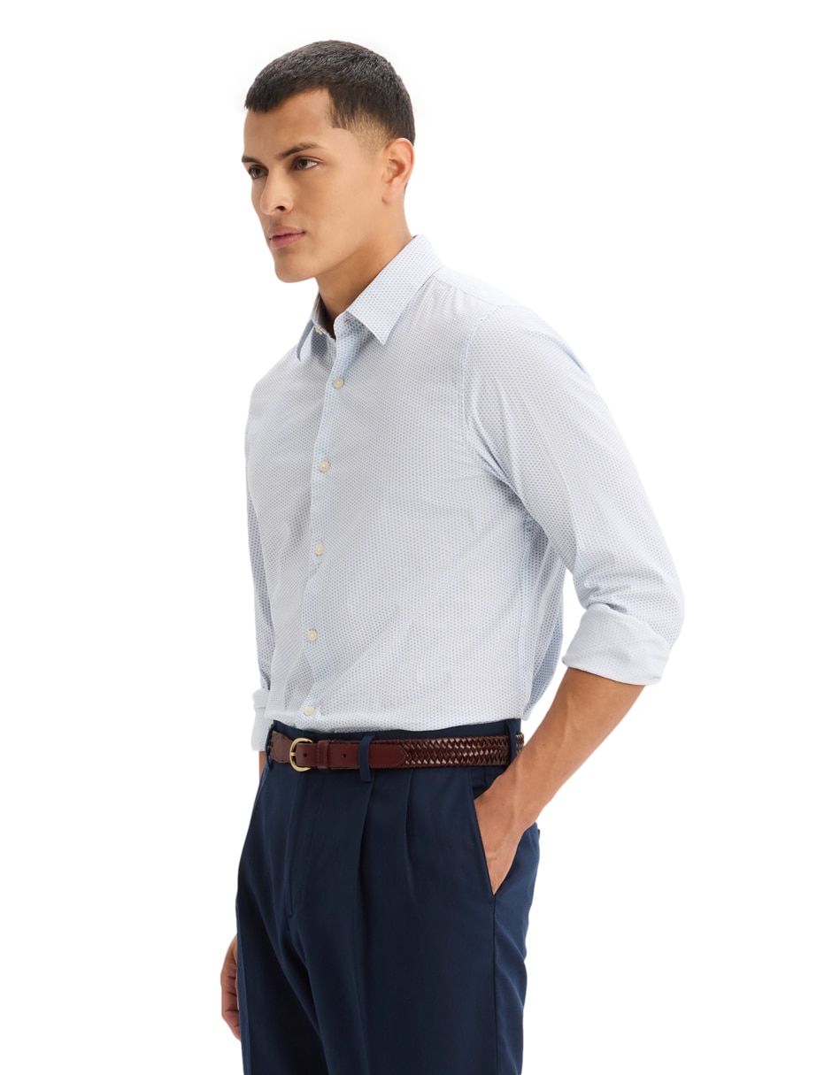 Camisa formal de algodón manga larga para hombre