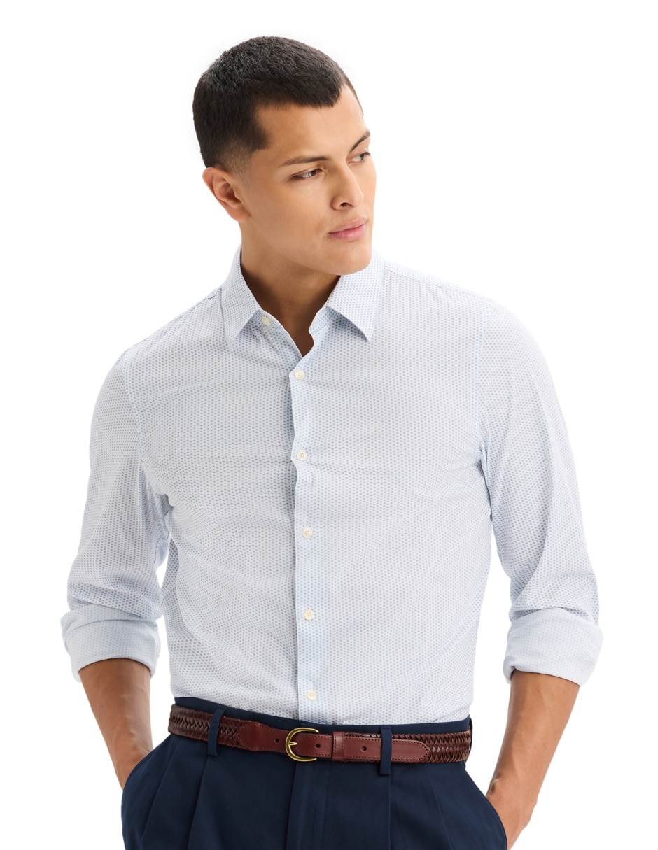 Camisa formal de algodón manga larga para hombre