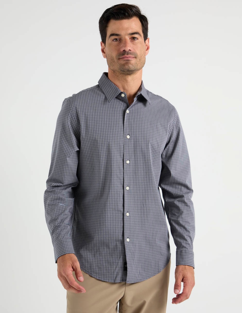 Camisa casual dockers de algodón manga larga para hombre