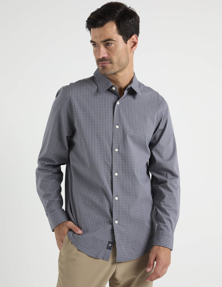 Camisa casual dockers de algodón manga larga para hombre