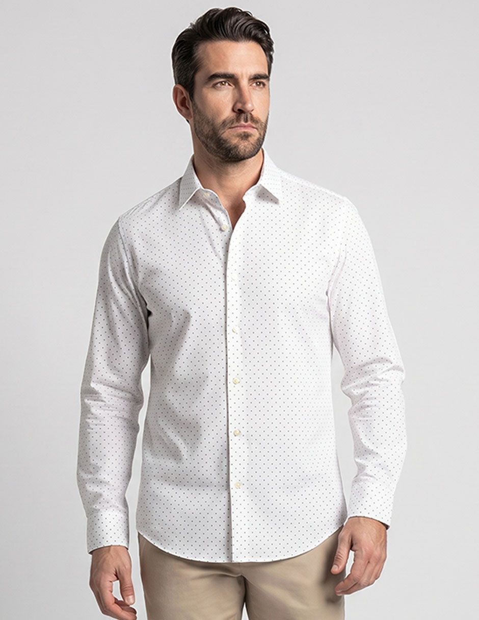 Camisa formal de algodón manga larga para hombre