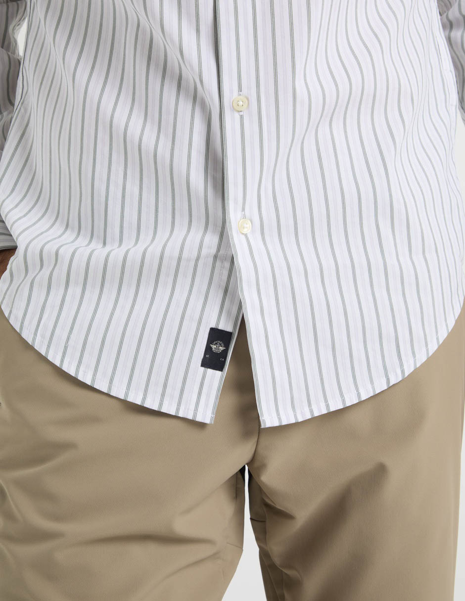Camisa business casual dockers de algodón manga larga para hombre