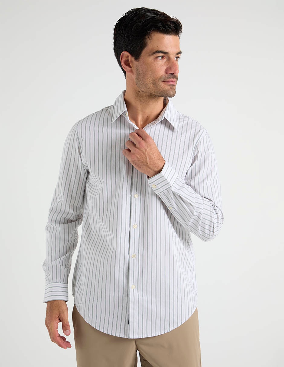 Camisa business casual dockers de algodón manga larga para hombre