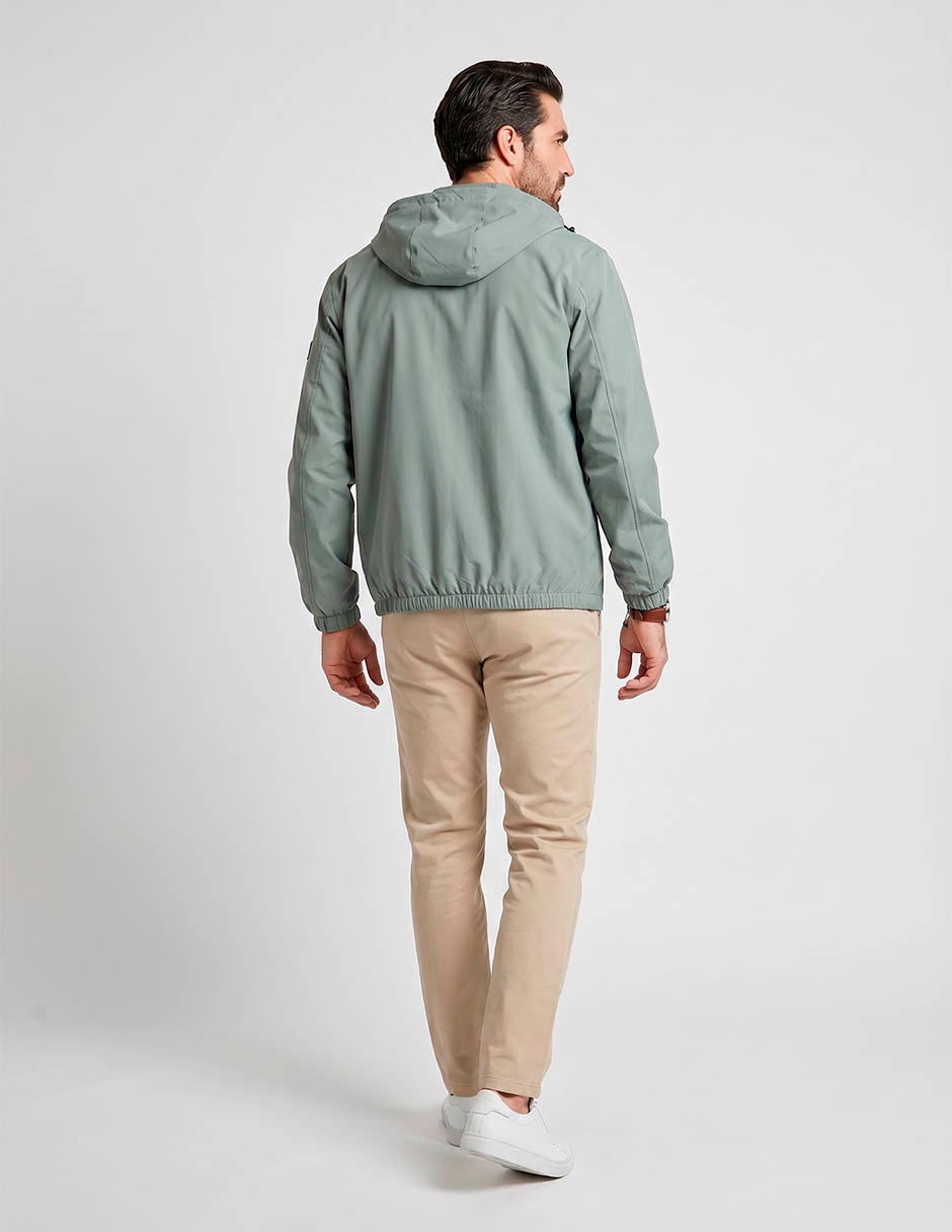 Chamarra casual capucha y bolsa para hombre 2