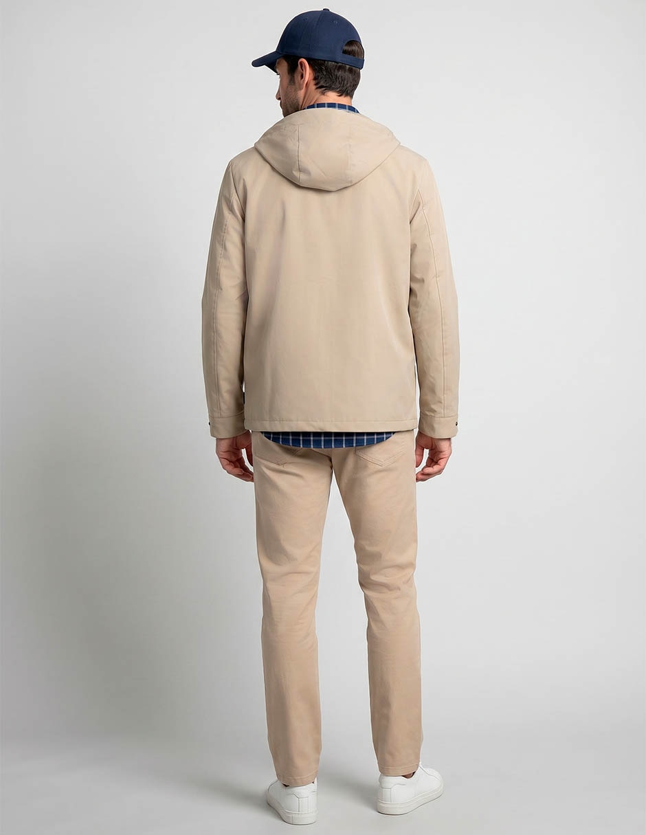 Chamarra casual capucha y bolsa para hombre 2