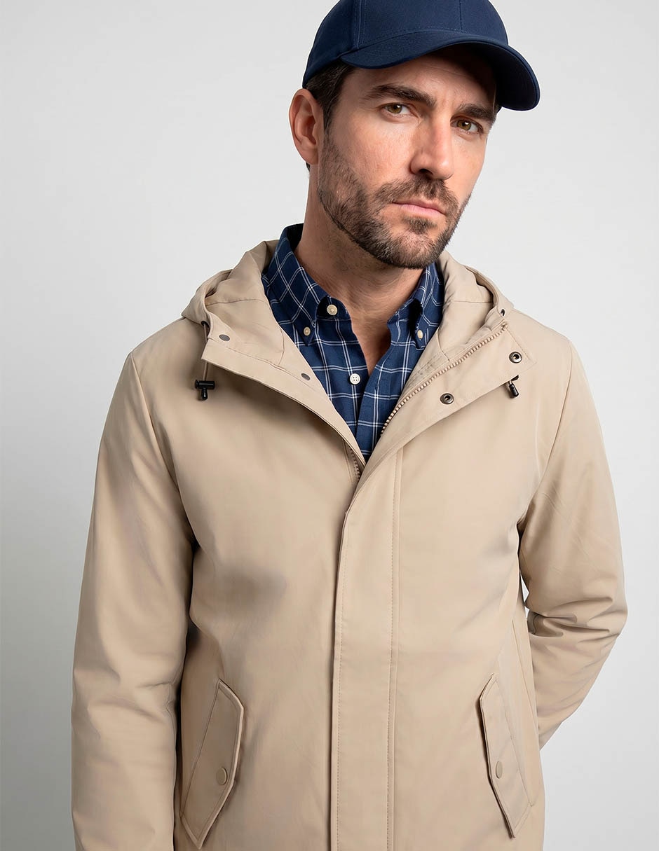 Chamarra casual capucha y bolsa para hombre 3