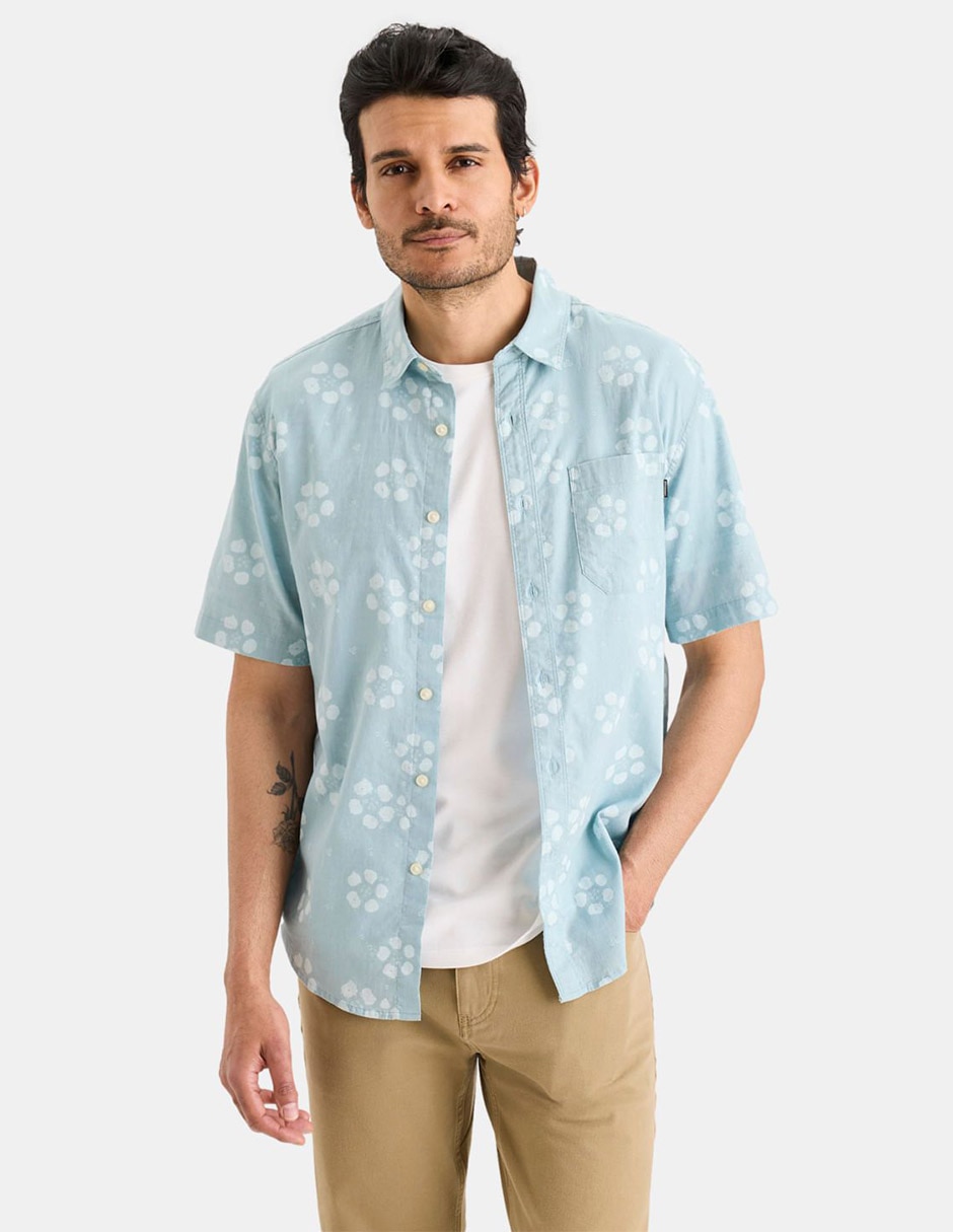 Camisa/Sobrecamisa Casual Dockers De Algodón Manga Corta Para Hombre