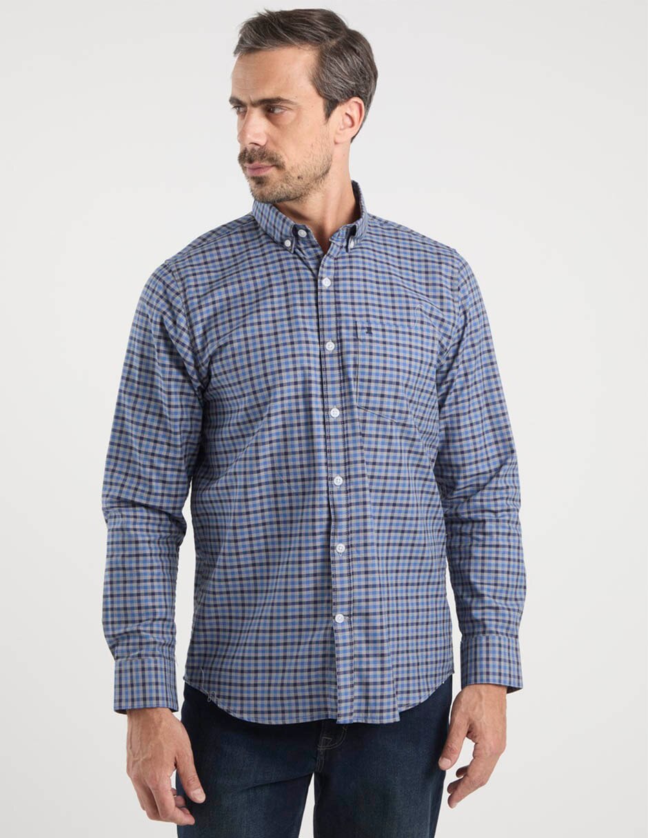 Camisa casual de algodón manga larga para hombre