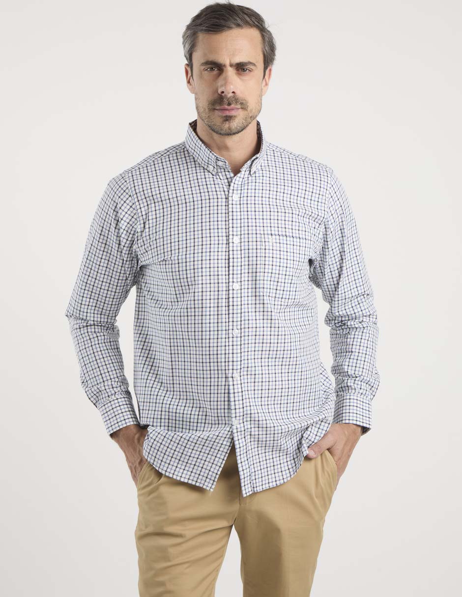 Camisa casual de algodón manga larga para hombre Camisa casual de algodón manga larga para hombre