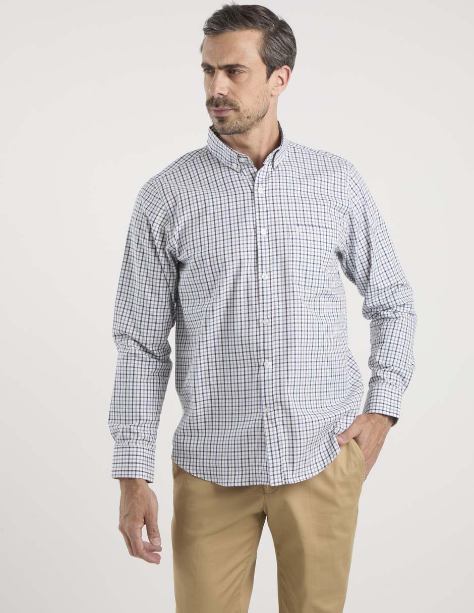 Camisa casual de algodón manga larga para hombre 5